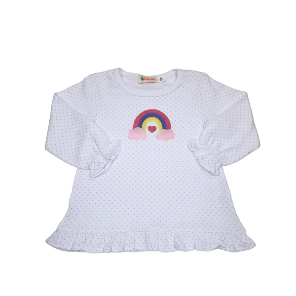 Rainbow w/ Heart and Cloud LS Shirt - Born Childrens Boutique