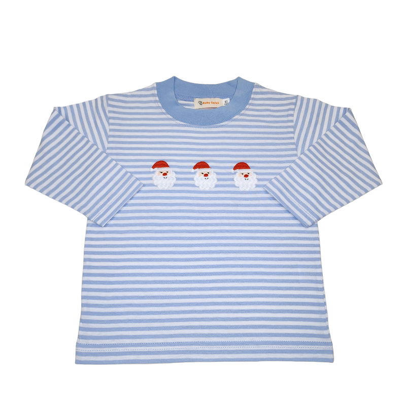 Three Santa Heads LS Shirt - Born Childrens Boutique