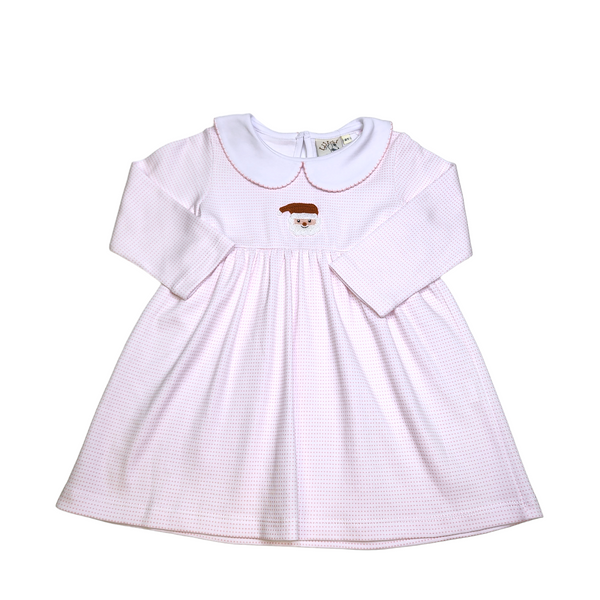 Crochet Santa Pink Dot Dress - Born Childrens Boutique