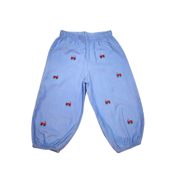 Cord Boy Bloomer Pant Wagons Sky Blue - Born Childrens Boutique
