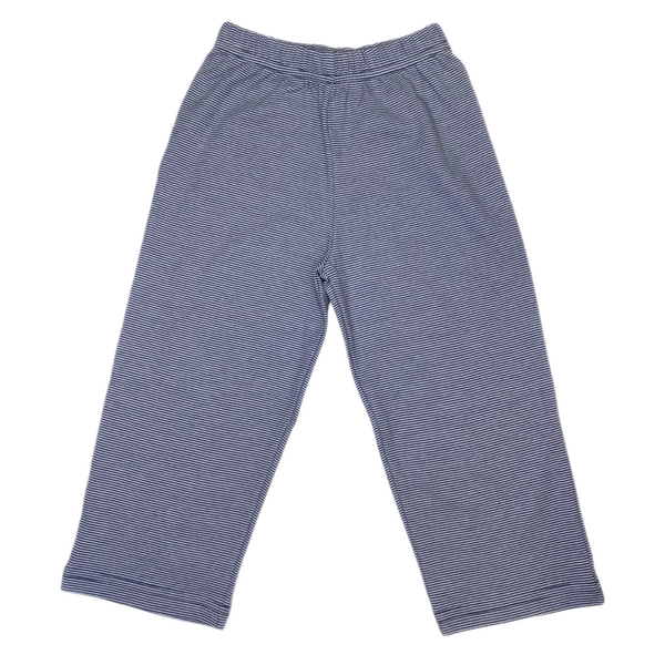 Jersey Straight Pants Dk Royal Thin Stripe - Born Childrens Boutique