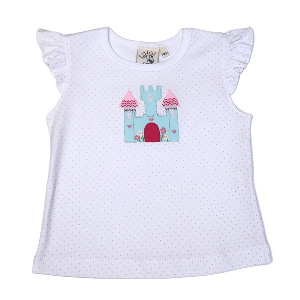ITS229 Girl Flutter Sleeve Castle Pink PD - Born Childrens Boutique