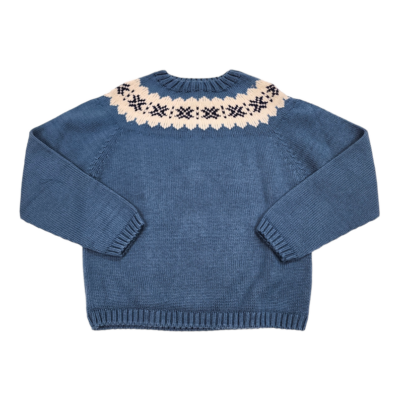Fair Isle Crew Steward Blue Navy Ecru - Born Childrens Boutique