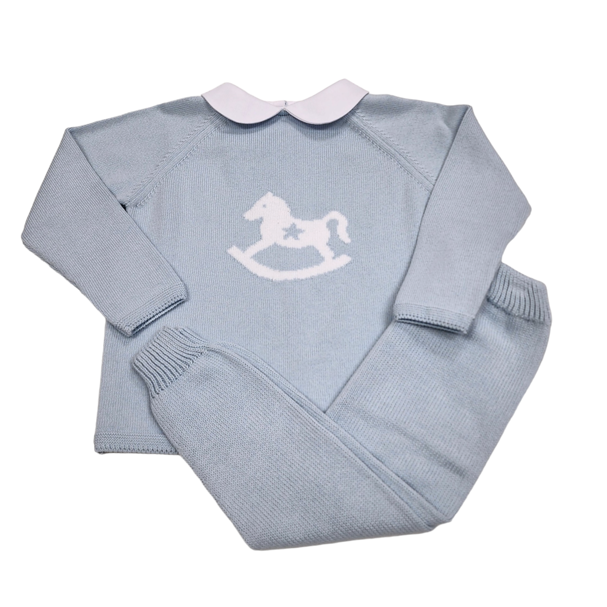 Rocking Horse Pant Set Blue - Born Childrens Boutique