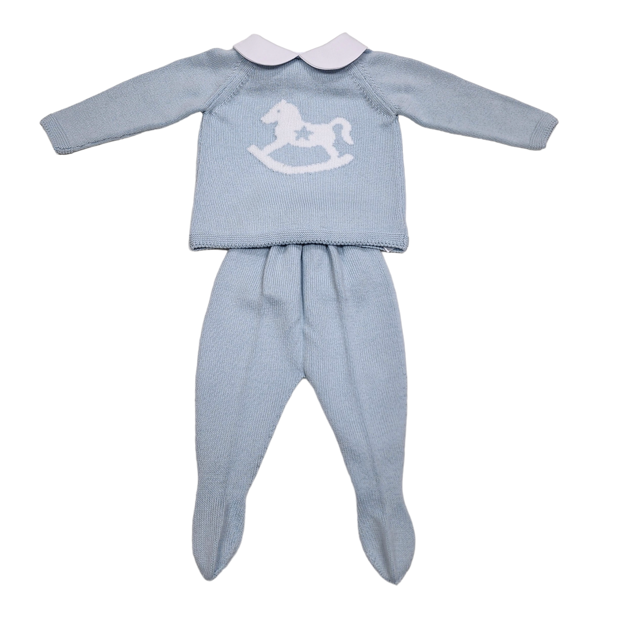 Rocking Horse Pant Set Blue - Born Childrens Boutique