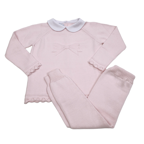 Bow Front Pant Set Pink - Born Childrens Boutique
