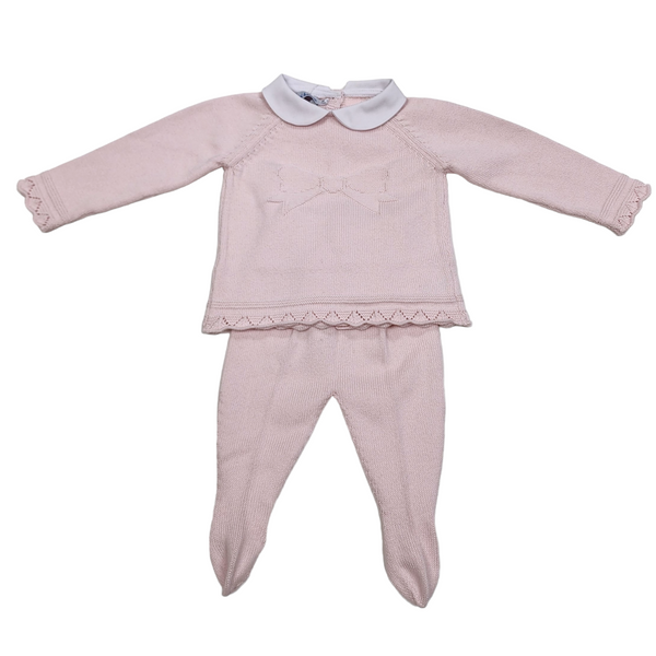 Bow Front Pant Set Pink - Born Childrens Boutique