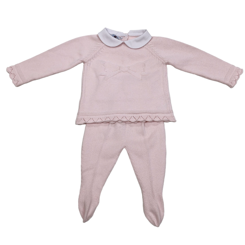 Bow Front Pant Set Pink - Born Childrens Boutique