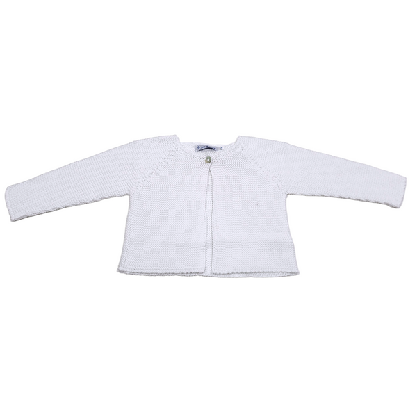 Cardigan One Button White - Born Childrens Boutique