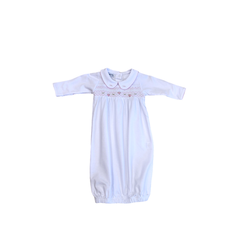 Alice Andrew Smocked Gathered Gown - Born Childrens Boutique