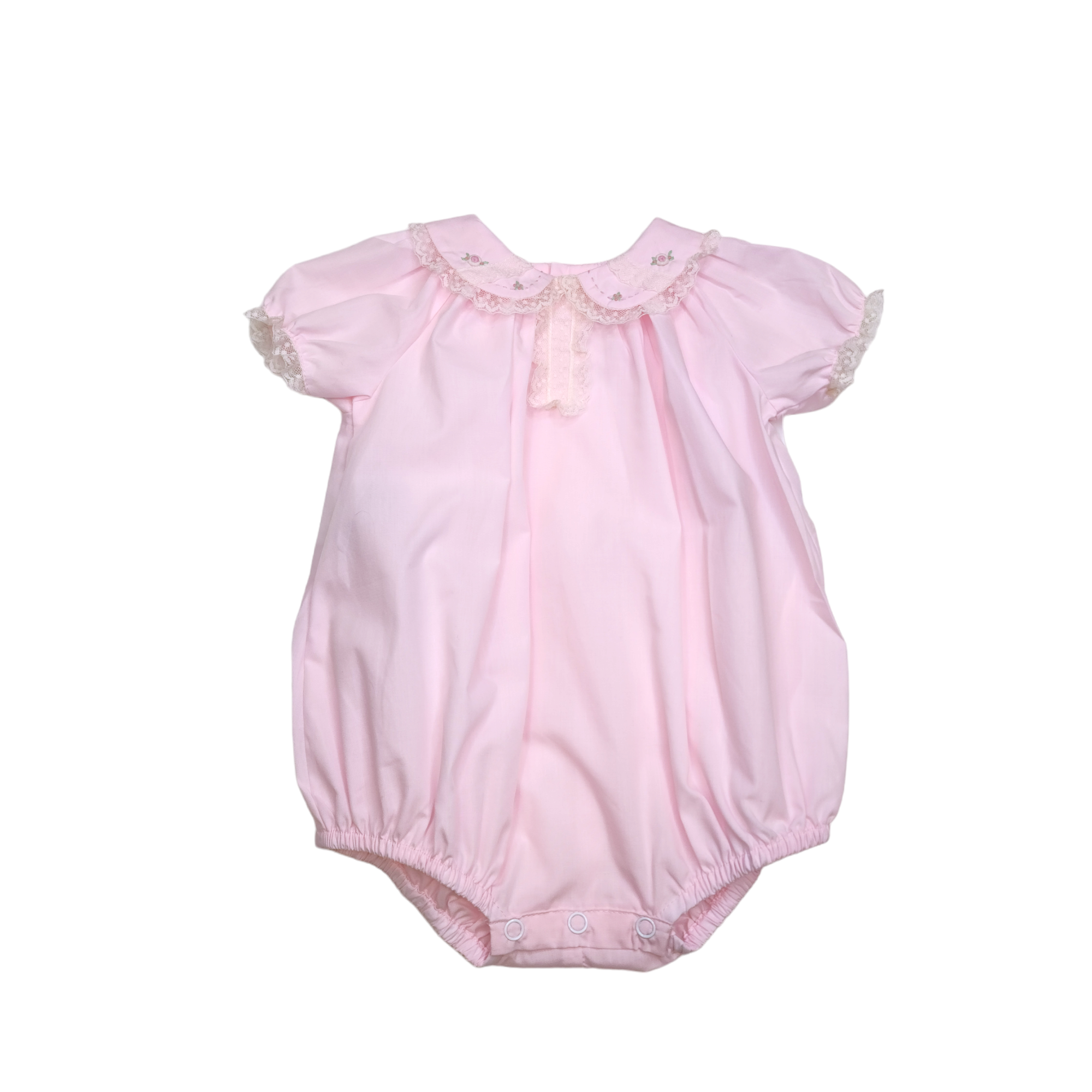 Pink Hayden Girl Bubble with Ecru Lace - Born Childrens Boutique