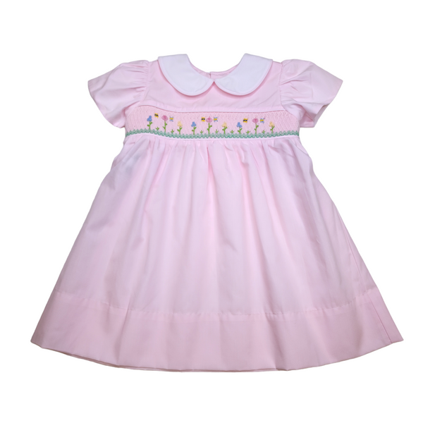 Pink Bryn Dress - Spring Flowers - Born Childrens Boutique