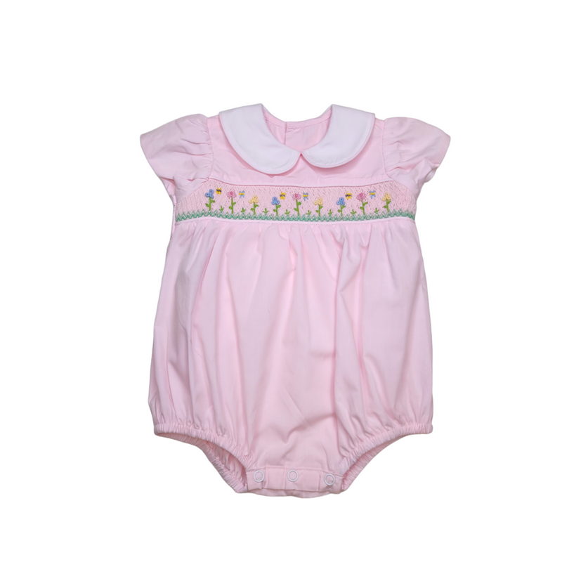 Pink Bryn Girl Bubble - Spring Flowers - Born Childrens Boutique