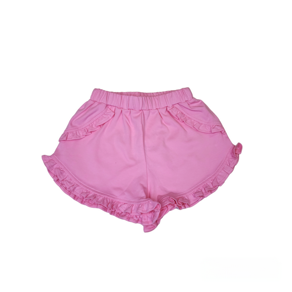 Kinley Ruffled Shorts - Bubblegum Pink - Born Childrens Boutique