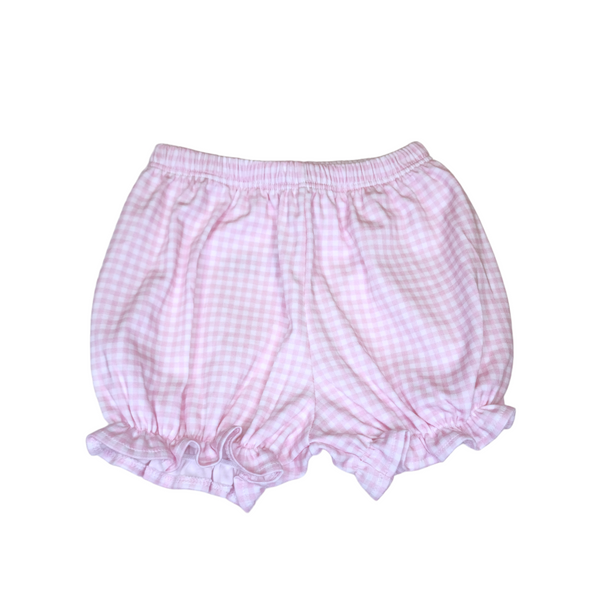 Girl Knit Bloomers - Pink Gingham - Born Childrens Boutique