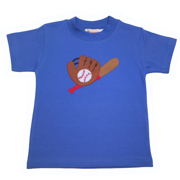Baseball Bat and Glove Shirt Dark Chambray - Born Childrens Boutique