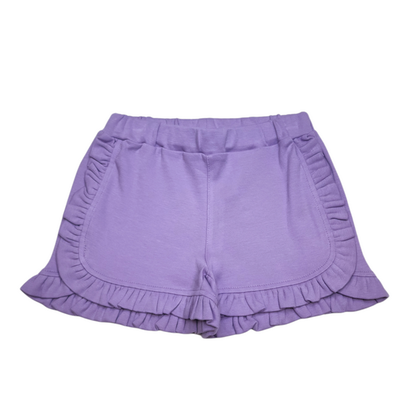 Girl Ruffle Trim Shorts Lavender - Born Childrens Boutique