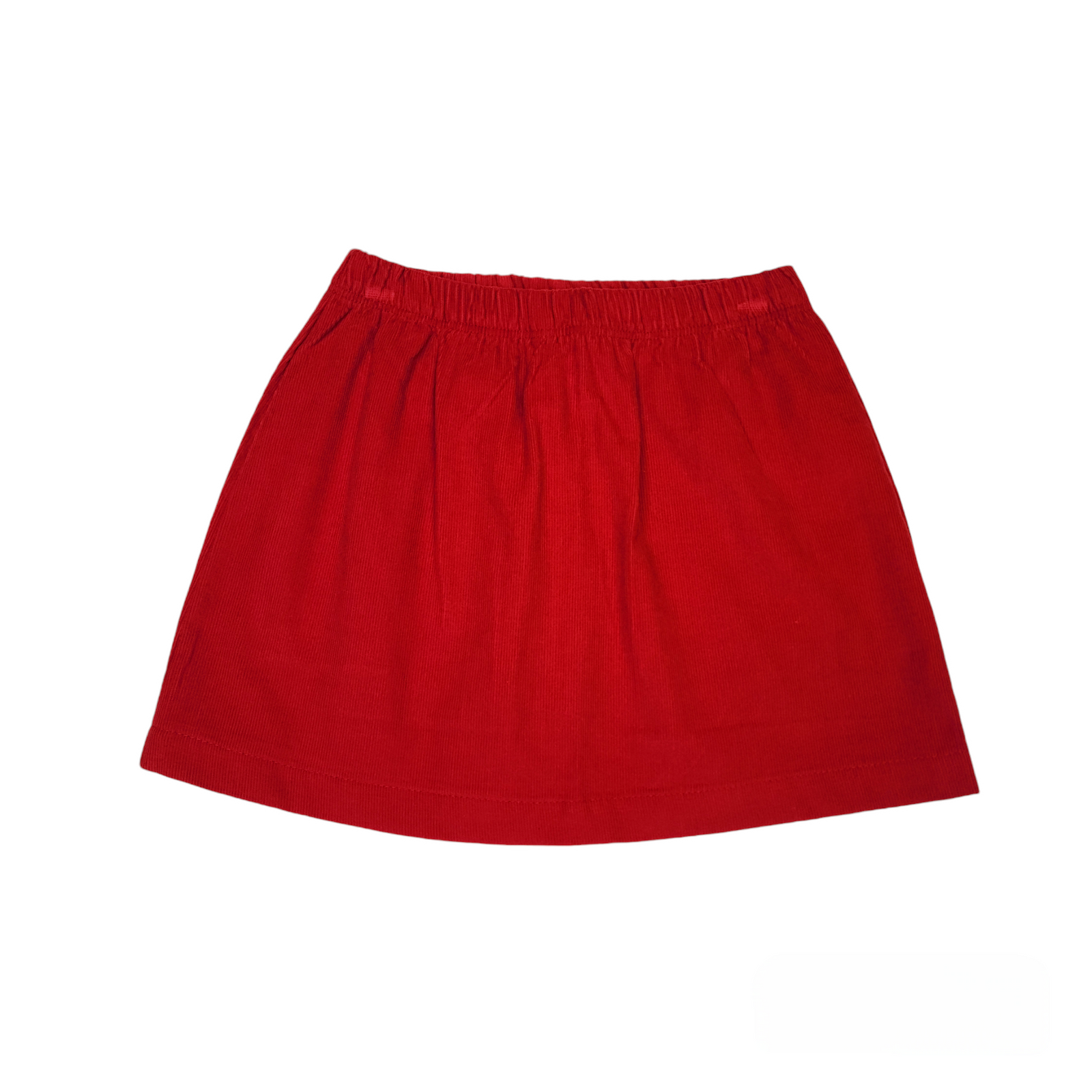 Cord Skirt Plain Deep Red 5
