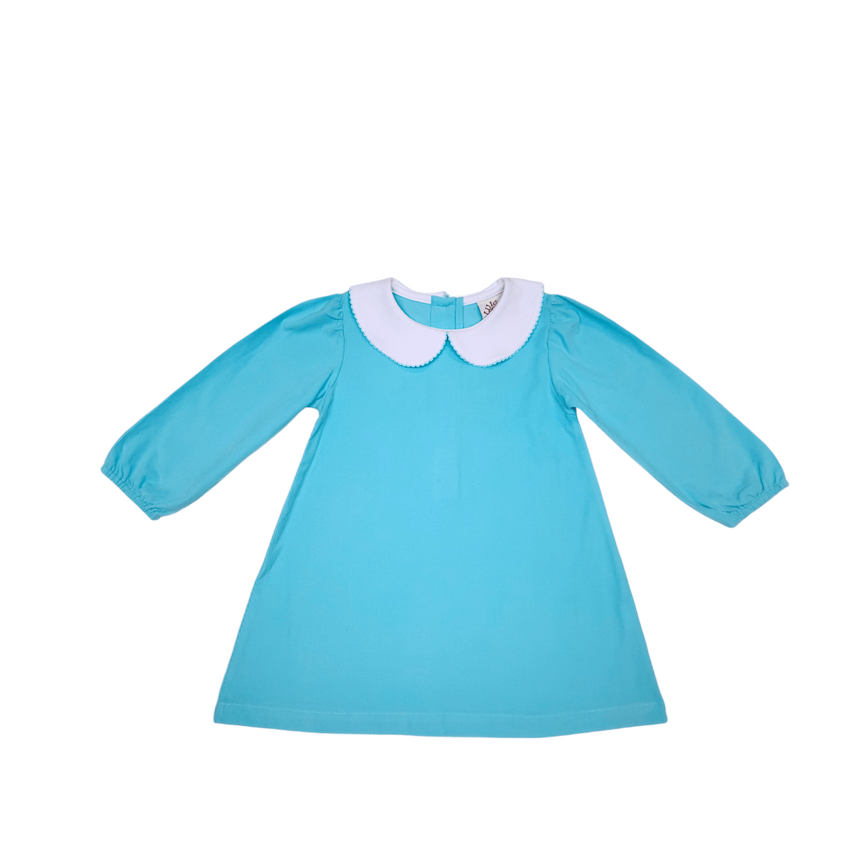 Cord A-line Dress Carribean/ White - Born Childrens Boutique