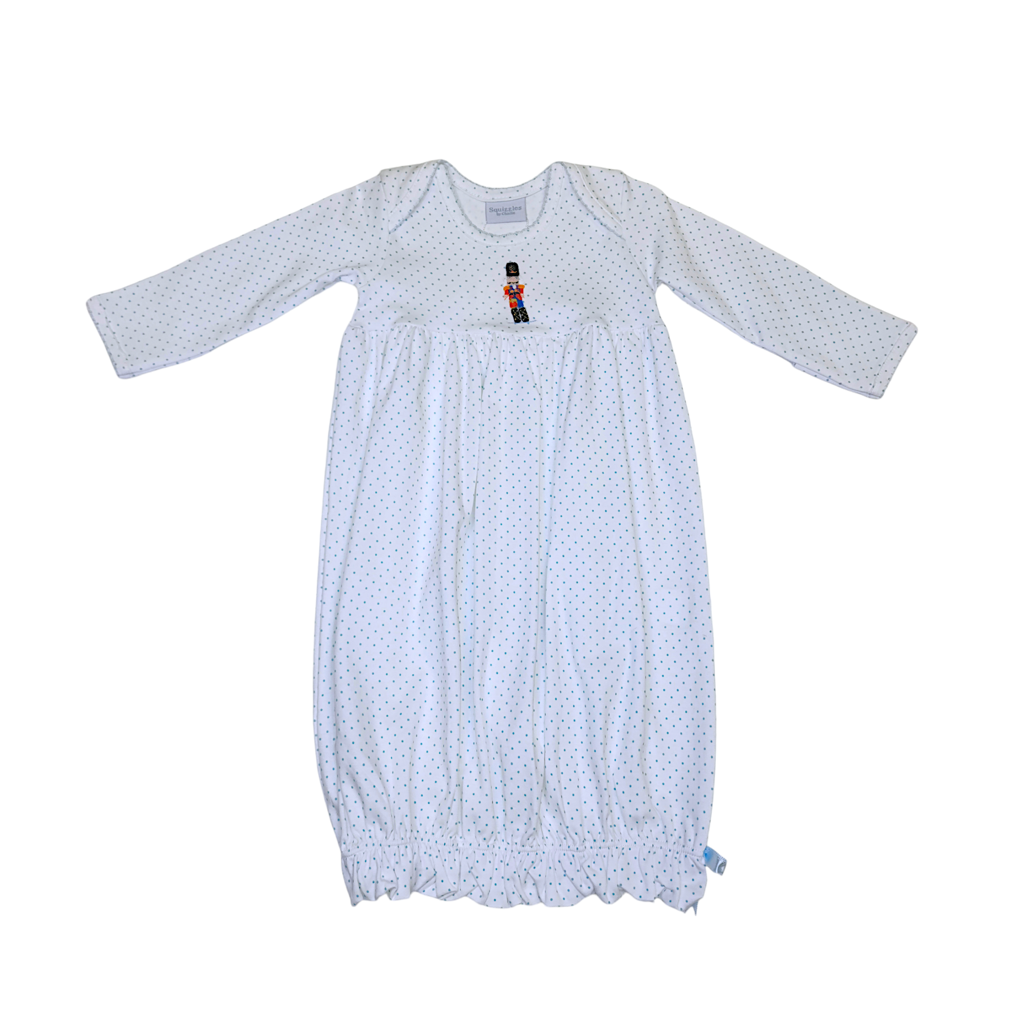 Toy Soldier Blue Dot Gown - Born Childrens Boutique