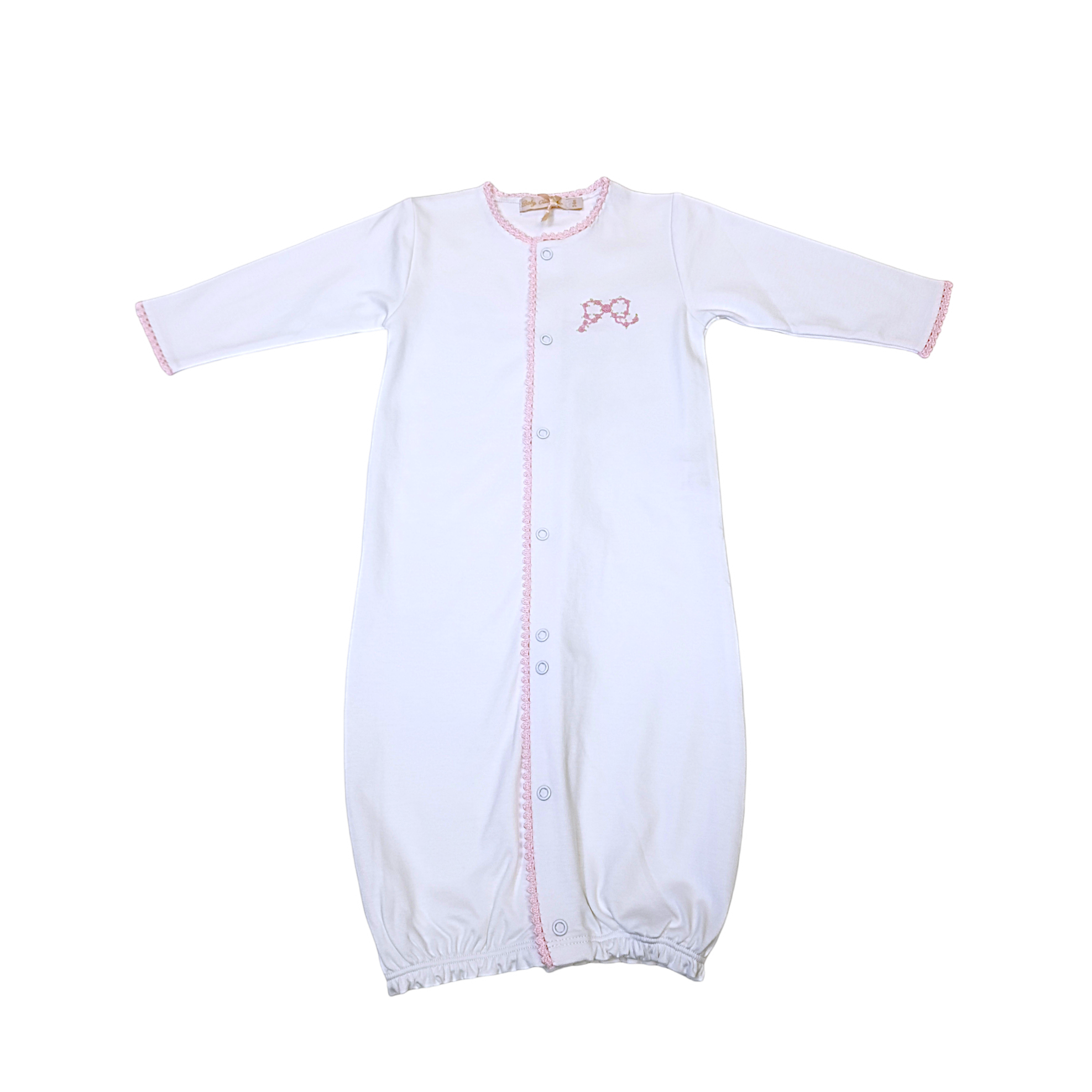 Pretty Bows Converter Gown with Crochet Trim - Born Childrens Boutique