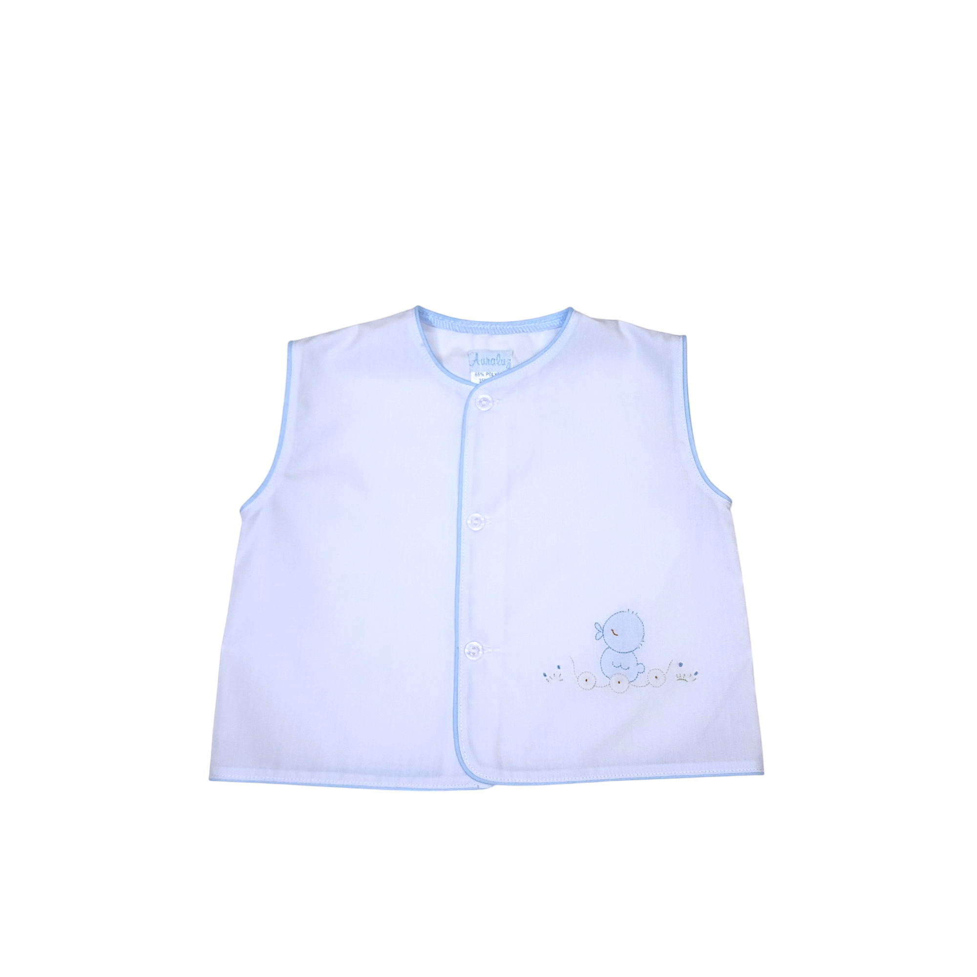 Diaper Shirt White/Blue Duck Wheel - Born Childrens Boutique