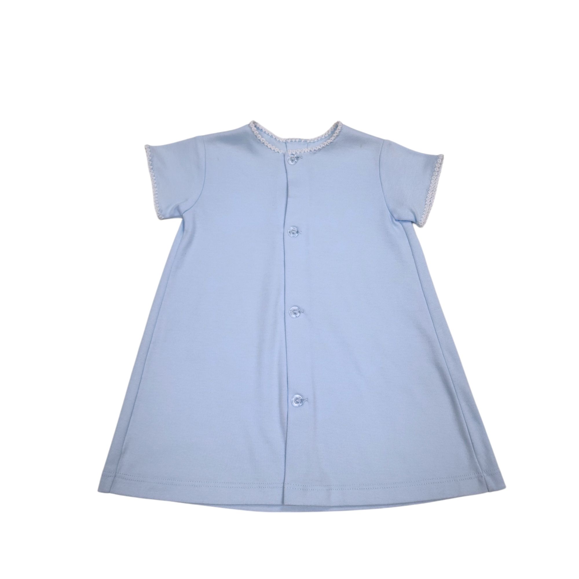 Knit Daygown Blue w/ White - Born Childrens Boutique
