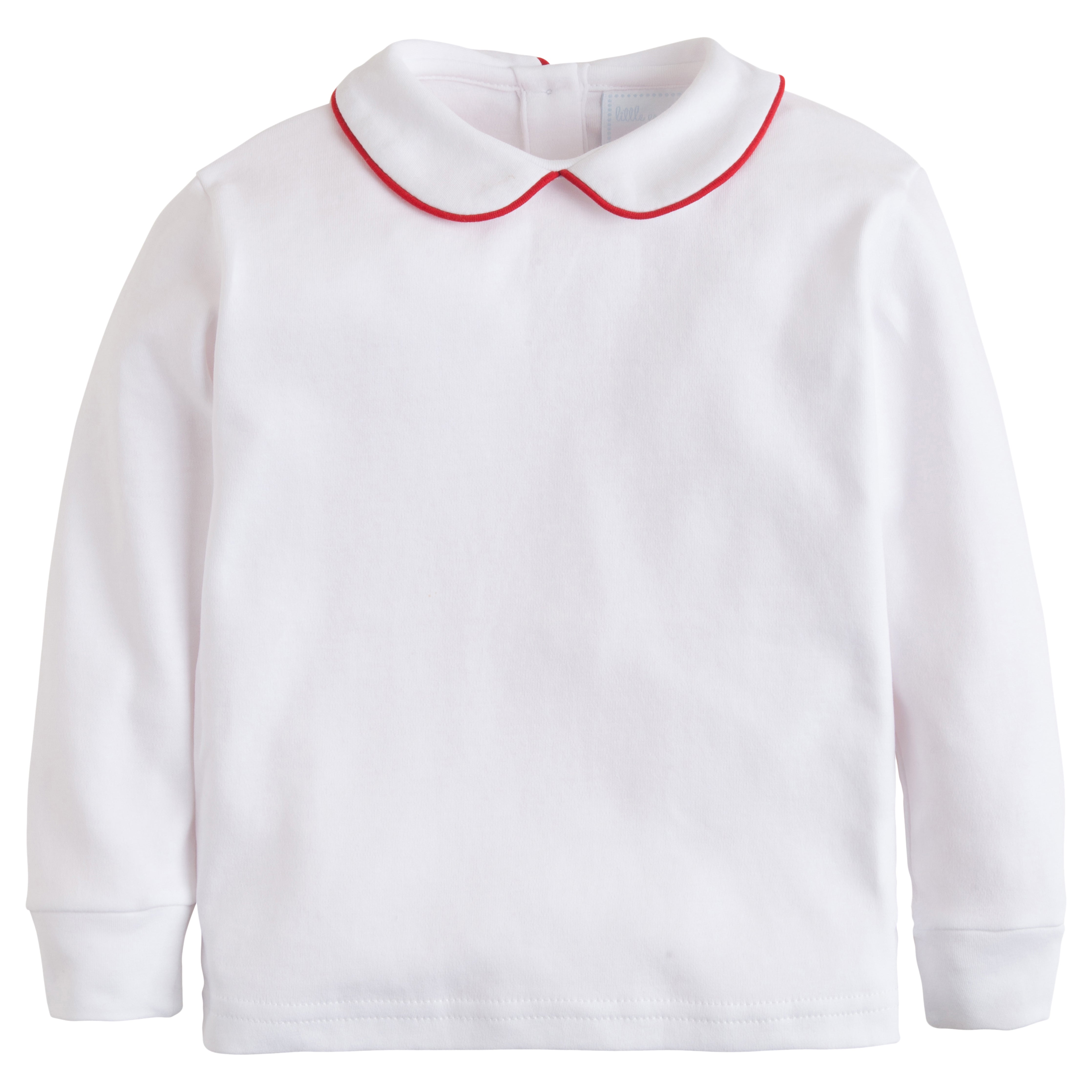 Piped Peter Pan Shirt-Red - Born Childrens Boutique