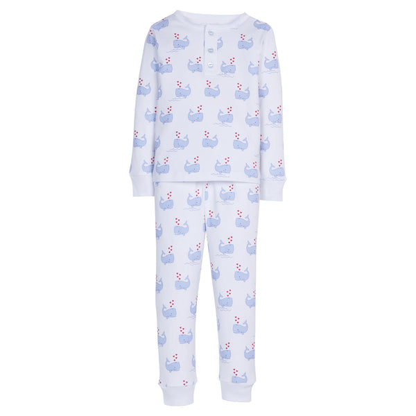 Printed Jammies -  Blue Whales - Born Childrens Boutique