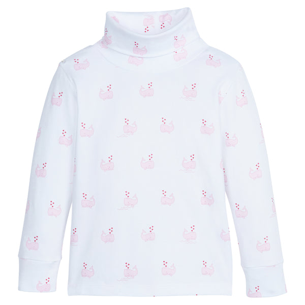 Printed Turtleneck -  Pink Whales - Born Childrens Boutique