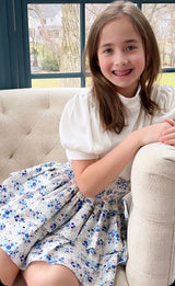 Smocked Skirt Fall Floral - Born Childrens Boutique