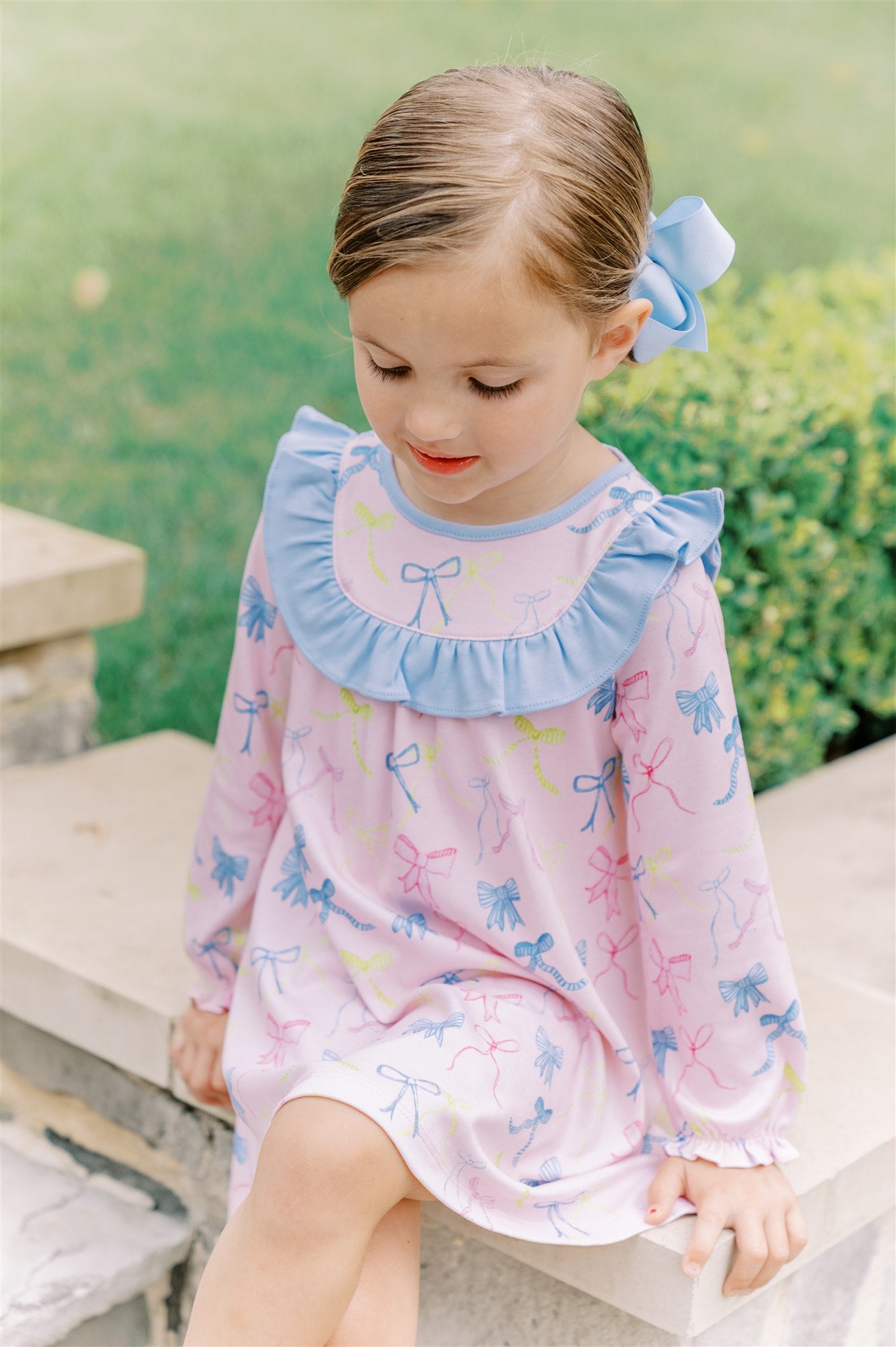 Ribbon Party LS Dress - Born Childrens Boutique