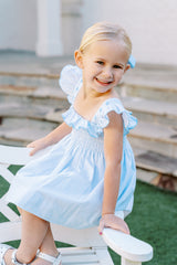 Pre-Order Rosemary Dress - Blue/White Floral - Born Childrens Boutique