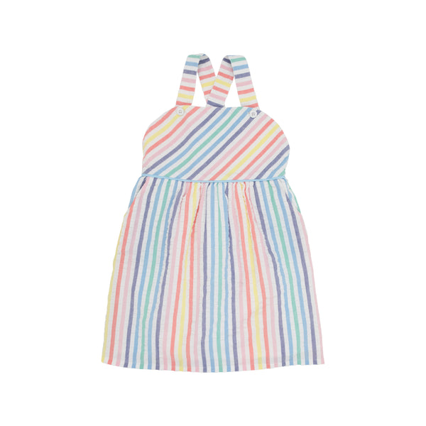 Ruthie Day Dress Happy Hues Seersucker With Beale Street Blue - Born Childrens Boutique