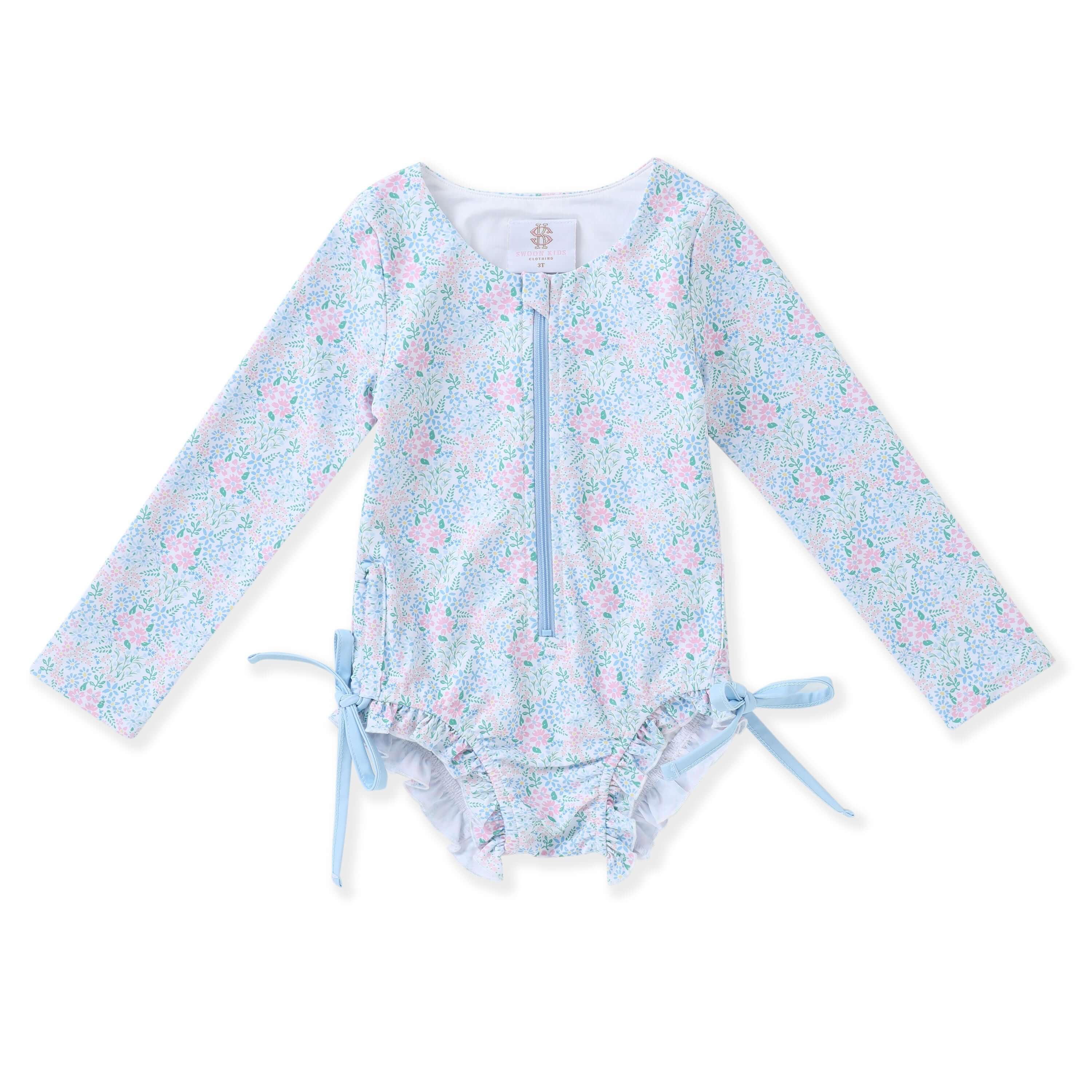 Ditsy Bloom LS Rashguard Swim - Born Childrens Boutique