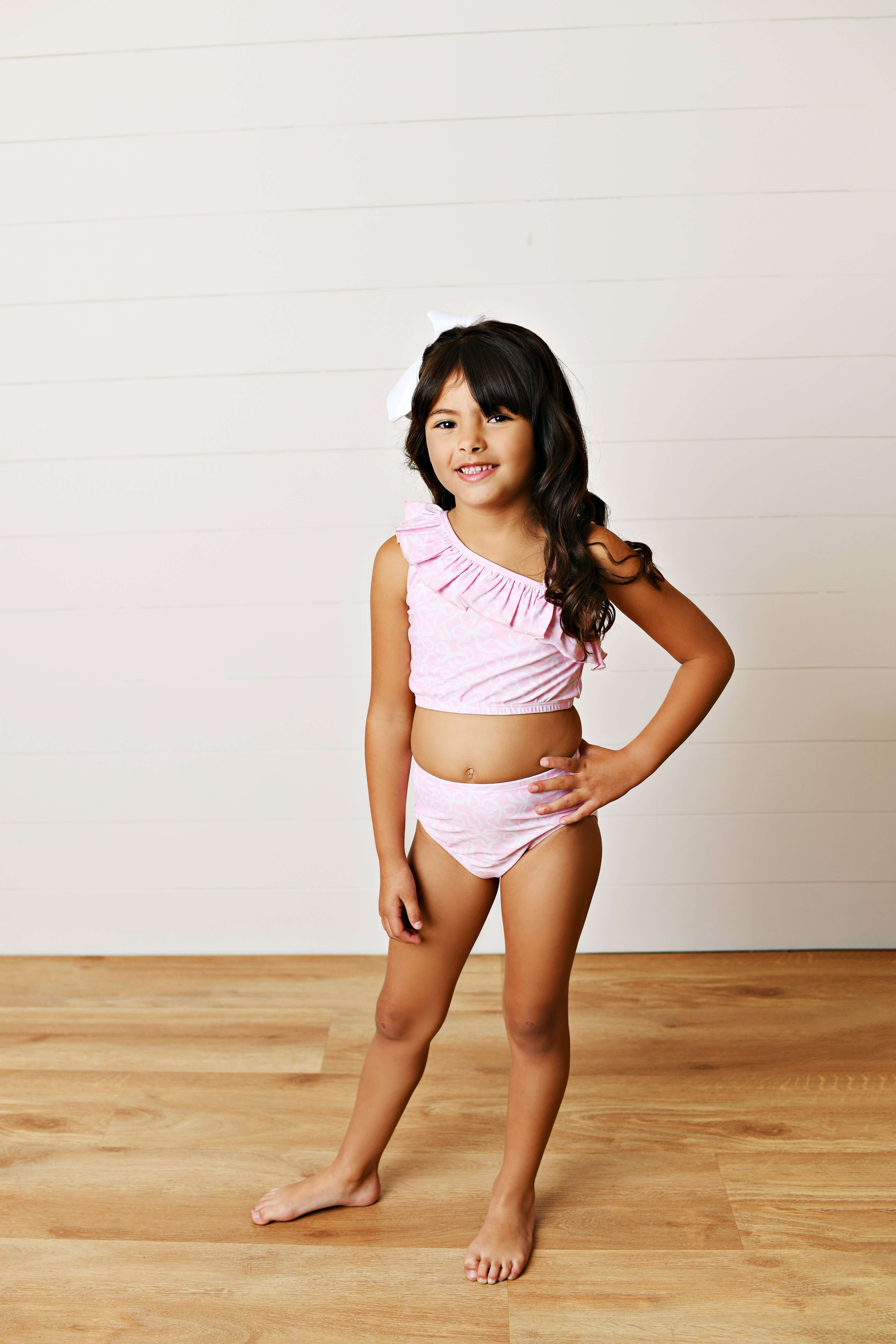 Pink Bow 2 Piece Swimsuit - Born Childrens Boutique