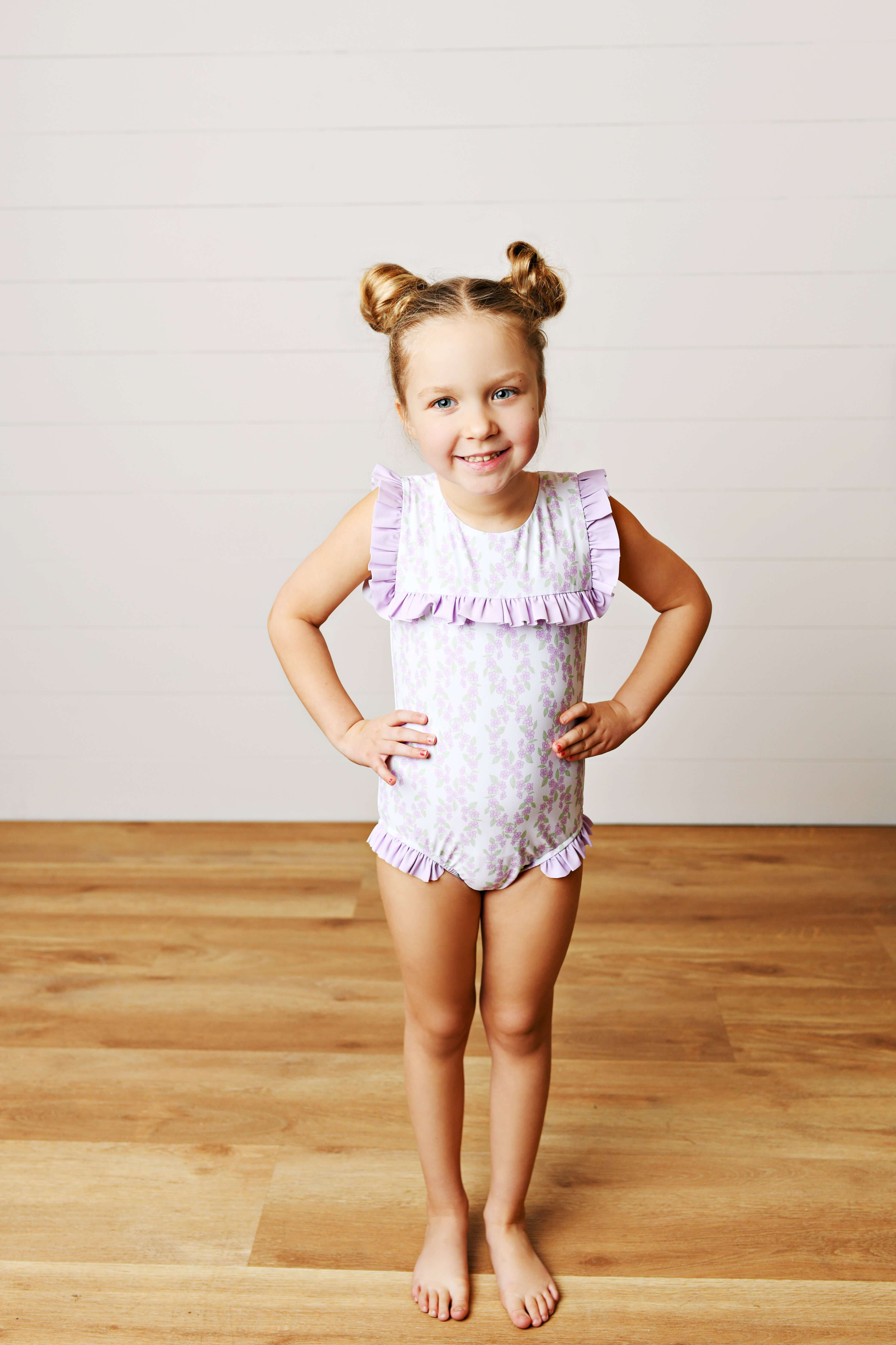 Lavender Garden One Piece Swimsuit - Born Childrens Boutique