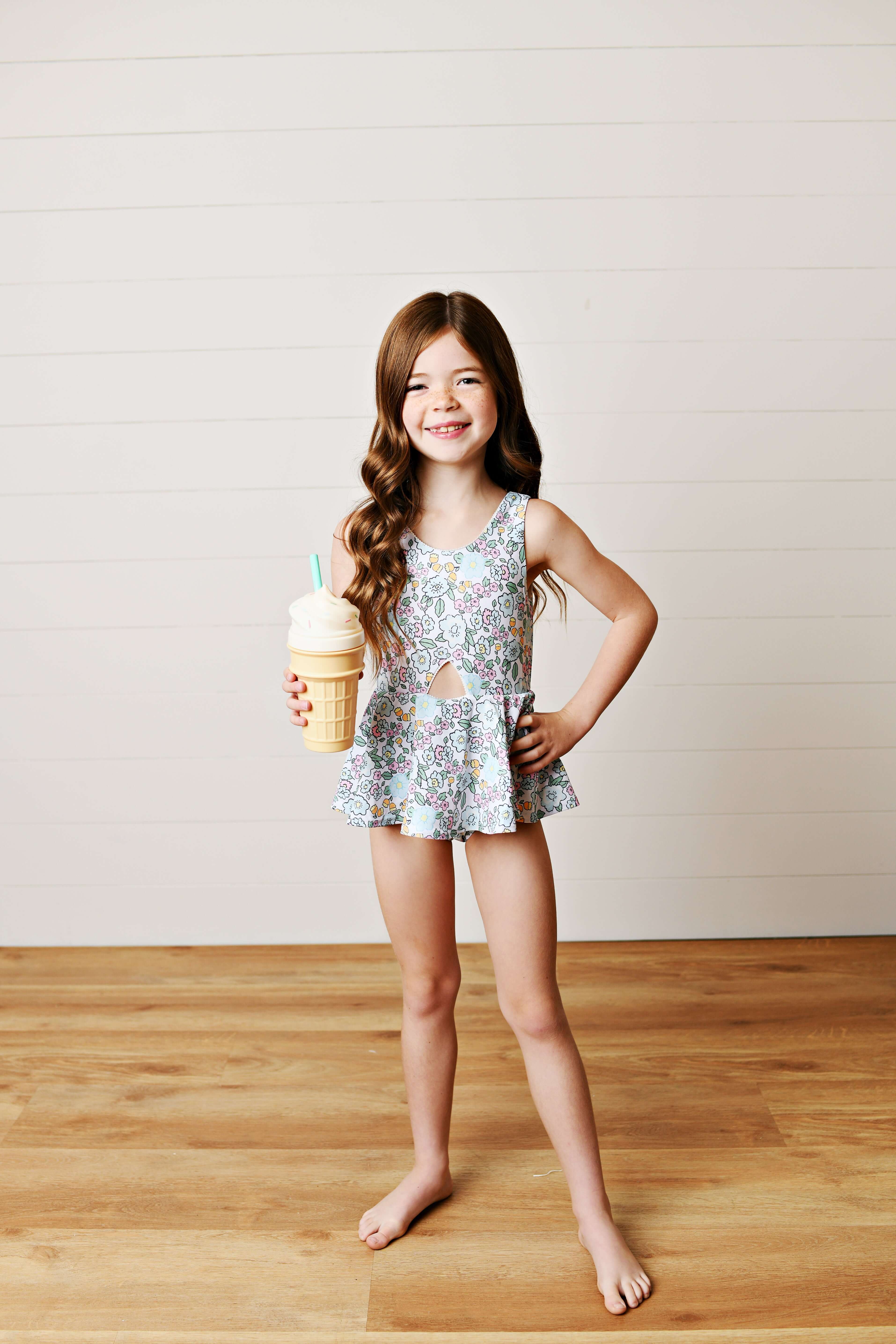 Aqua Bloom One Piece Swimsuit - Born Childrens Boutique
