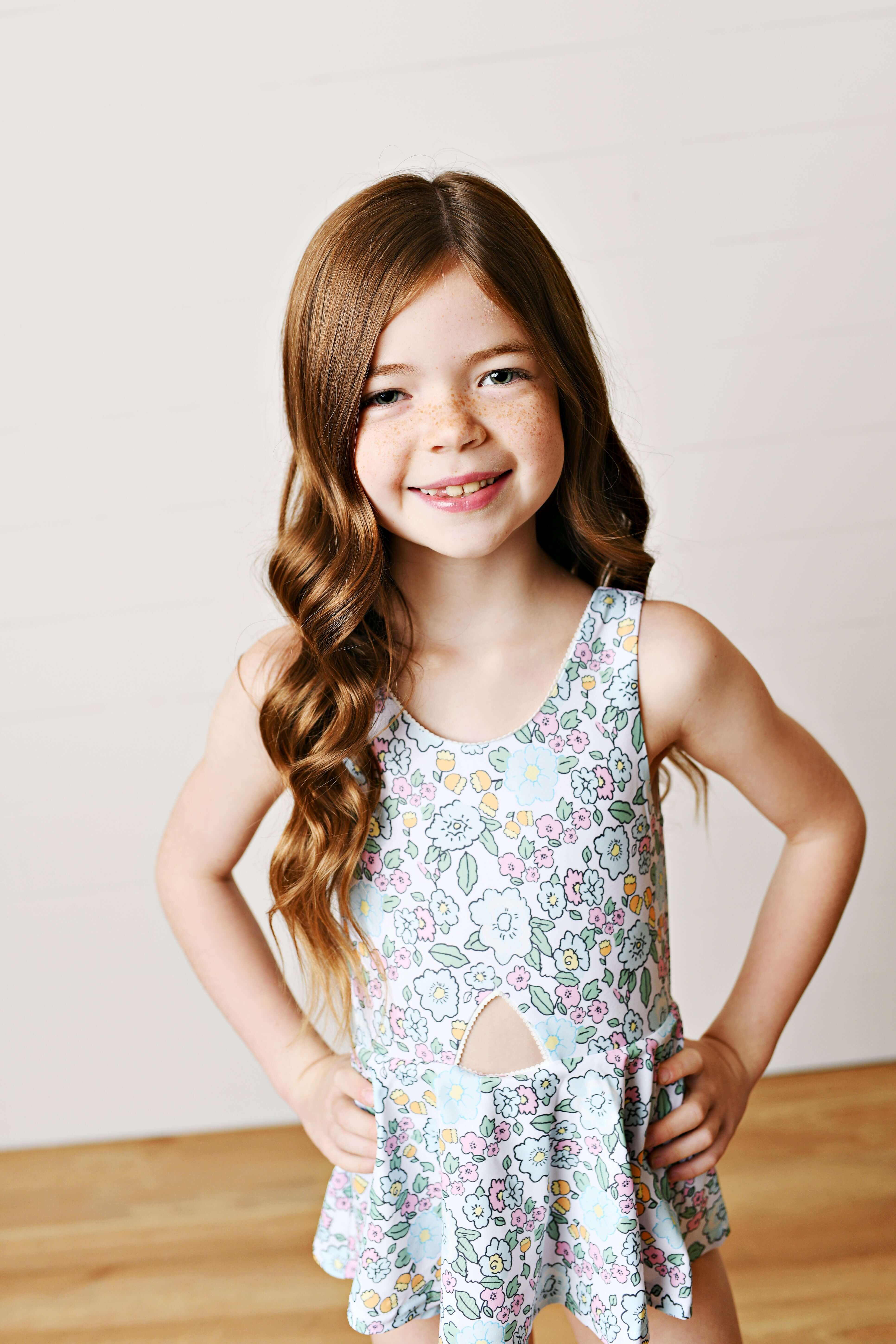 Aqua Bloom One Piece Swimsuit - Born Childrens Boutique