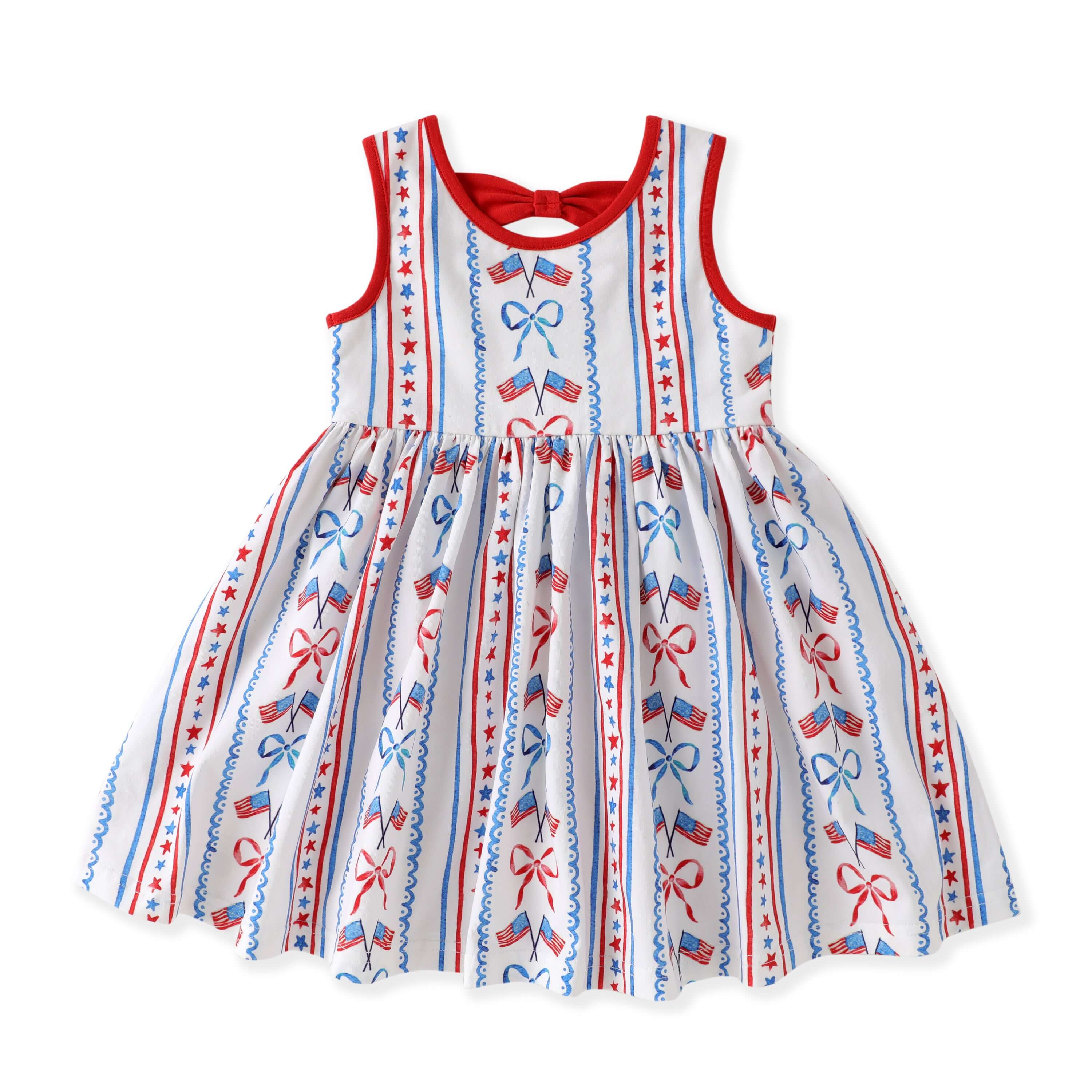 Patriotic Flair Dress - Born Childrens Boutique