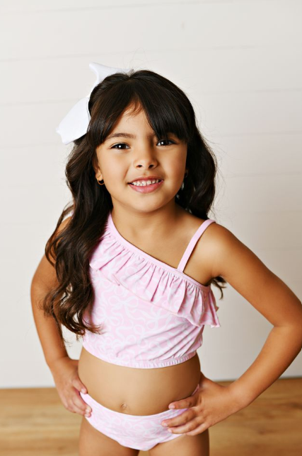 Pink Bow 2 Piece Swimsuit - Born Childrens Boutique