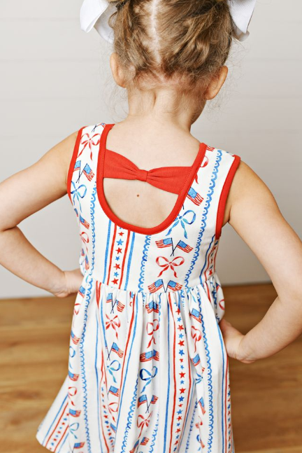 Patriotic Flair Dress - Born Childrens Boutique