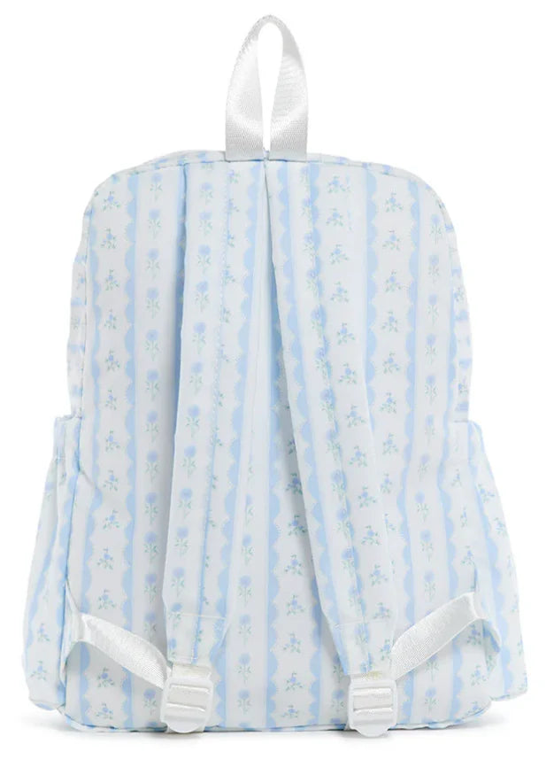 Backpacker Backpack Ribbon Floral Blue - Born Childrens Boutique