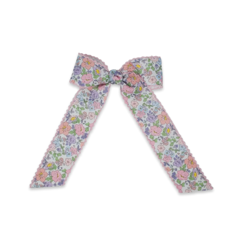 Lola Long Bow Floral - Born Childrens Boutique