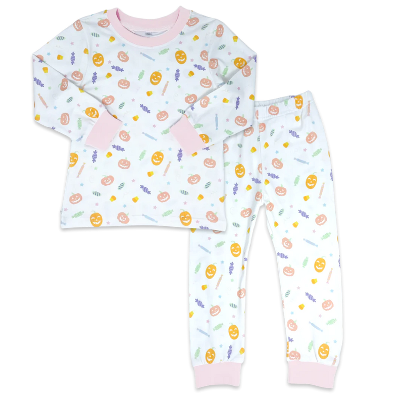 Sweet Pea PJ Set Pink Halloween - Born Childrens Boutique