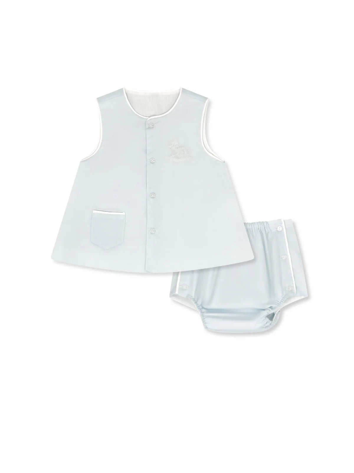 Mason Diaper Set Blessings Blue Batiste - Born Childrens Boutique