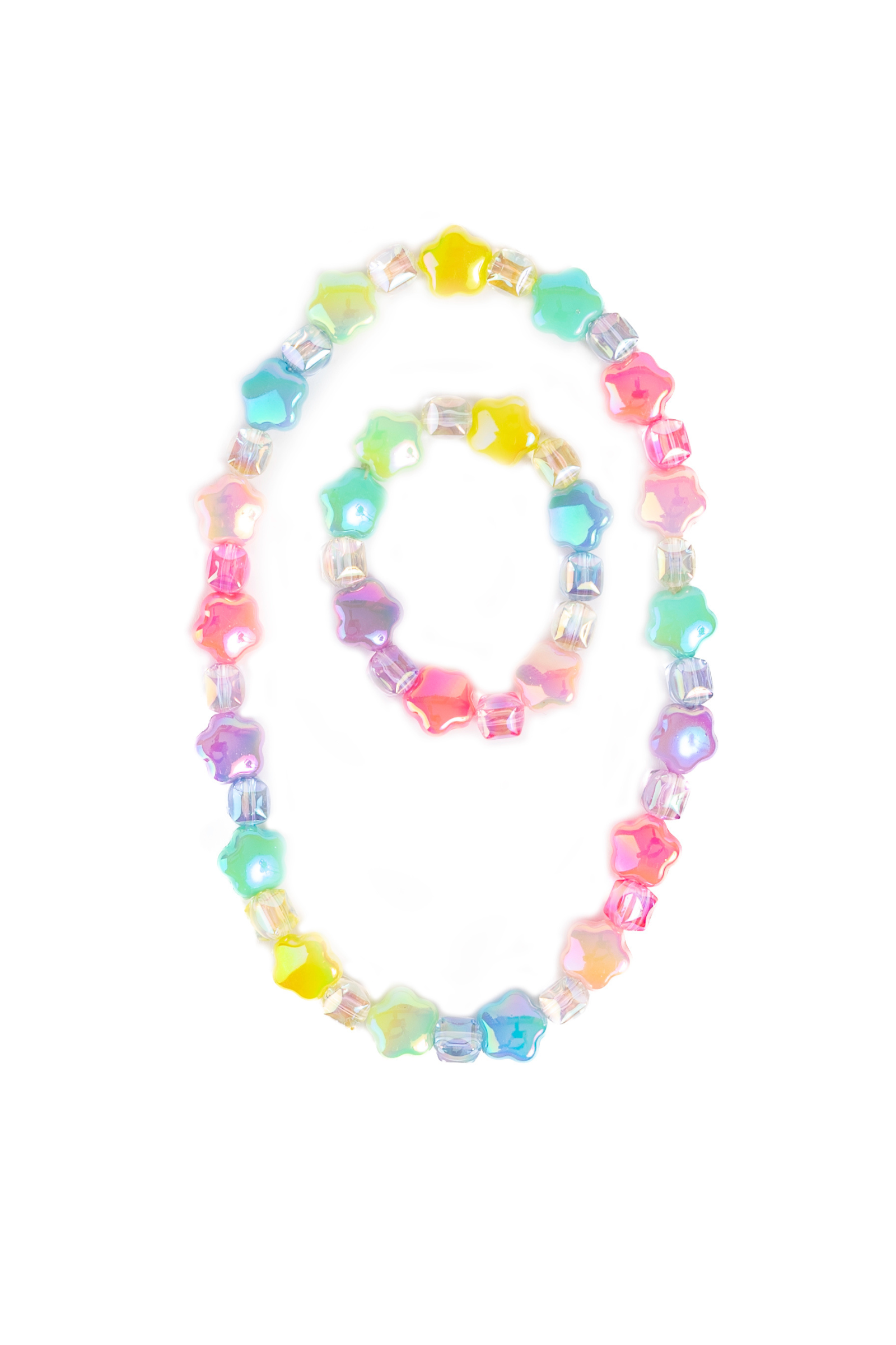 Wish Upon a Rainbow Star Necklace & Bracelet Set 2pc - Born Childrens Boutique