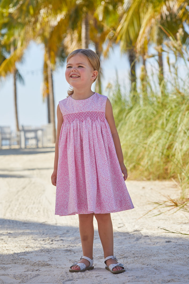Simply Smocked Dress - Pink Vinings - Born Childrens Boutique