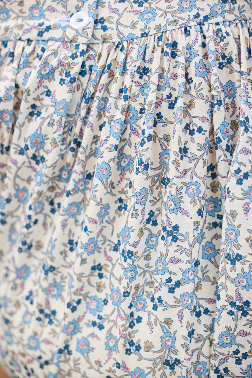 Smocked Bridget Bubble - Wisteria Floral - Born Childrens Boutique