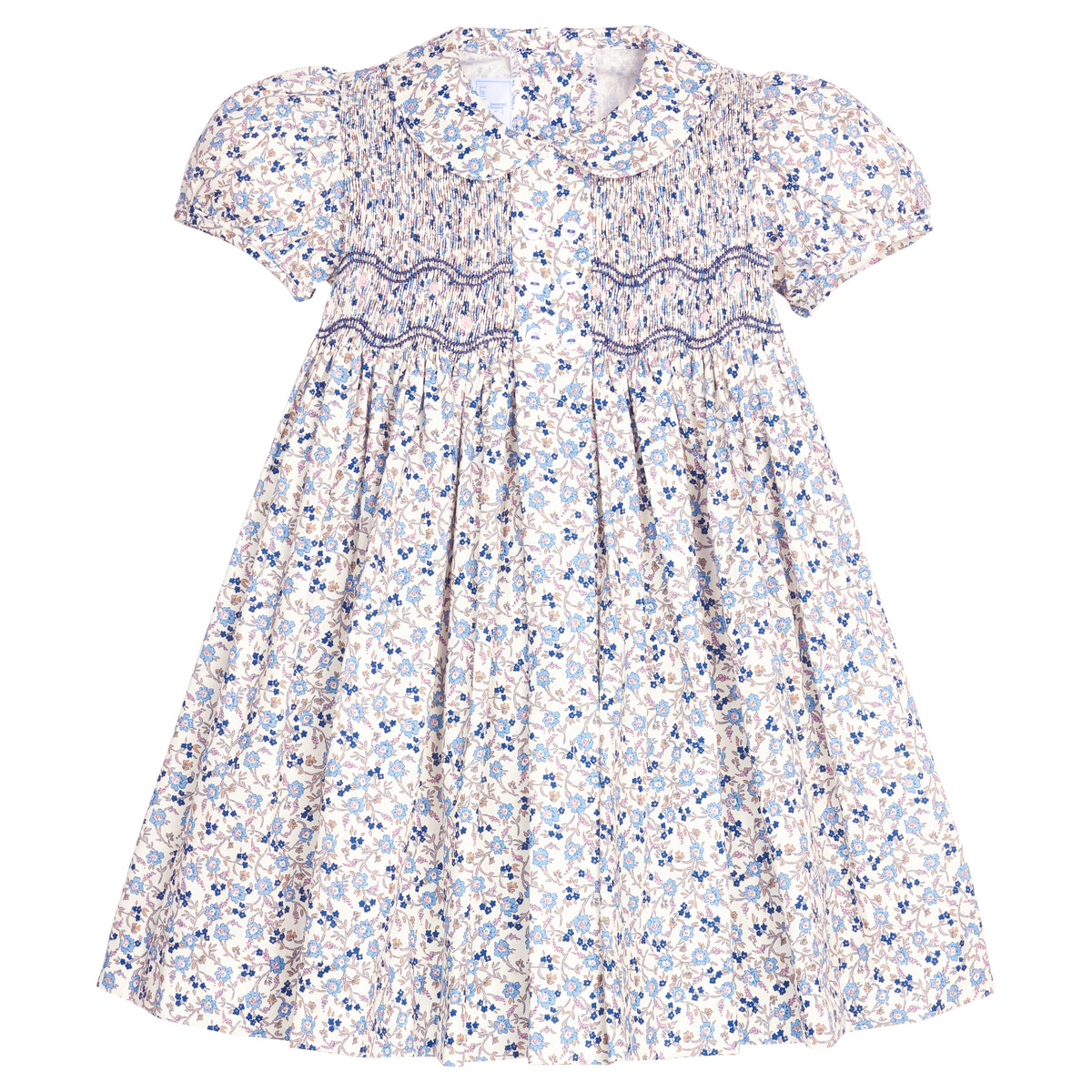 Smocked Bridget Dress - Wisteria Floral - Born Childrens Boutique
